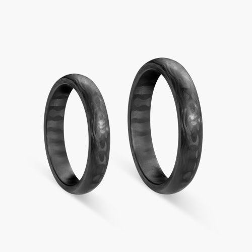 Obrączki ślubne: carbon, półokrągłe, 4 mm